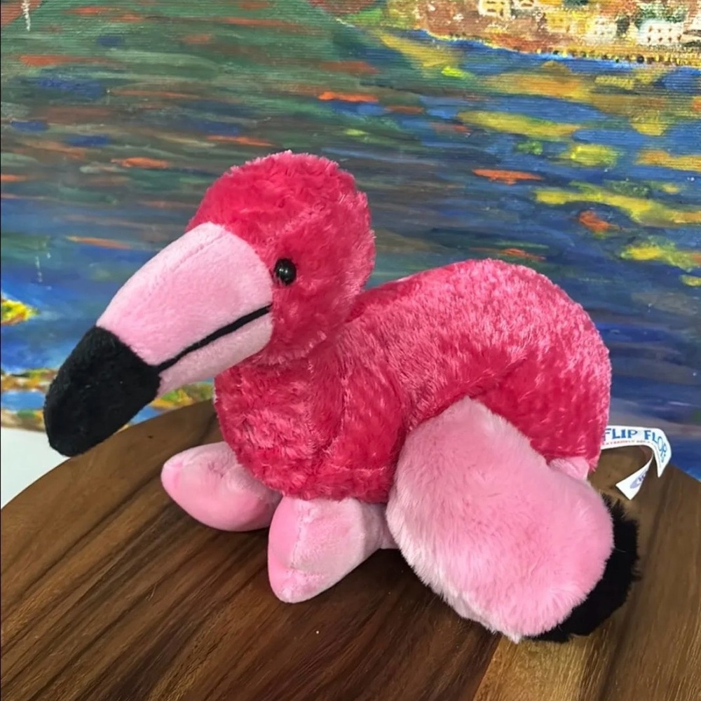 Plush • 14” Pink Flamingo Flip Flops extremely relaxed animals Mary Meyer brand